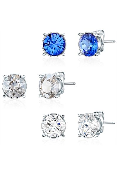 Lulu & Jane Swarovski® Kristalleri ile Ohrstecker 3'lü Set Swarovski® Kristalleri ile Ohrstecker Verziert