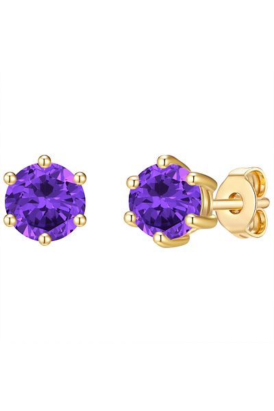 Glanzstücke München Silberohrstecker Ohrstecker Sterling Silber gelbgold Amethyst