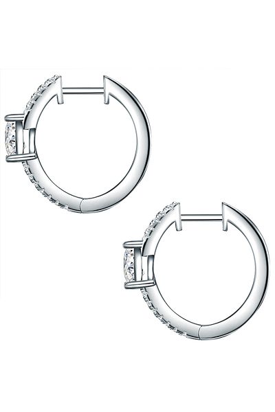 Trilani Silberohcreolen Creolen Sterling Silber Zirkonia weiß