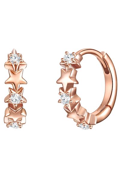 Glanzstücke München Silberohrcreolen Creolen Sterling Silber roségold Zirkonia weiß