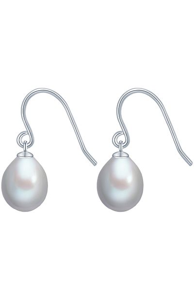 Valero Pearls Perlenohrhänger Ohrhänger Sterling Silber Süßwasser-Zuchtperle silbergrau