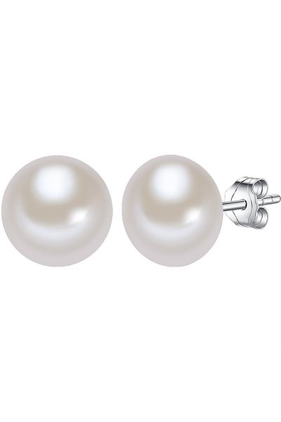 Lulu & Jane Perlenohrstecker Ohrstecker Sterling Silber Süßwasser-Zuchtperle weiß