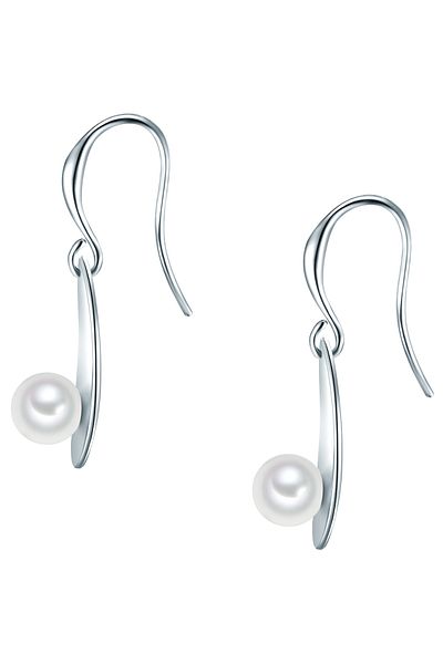 Lulu & Jane Perlenohrhänger Ohrhänger Muschelkernperle weiß