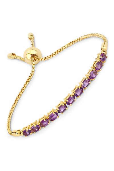 Rafaela Donata Edelsteinarmband Armband Sterling Silber gelbvergoldet Amethyst