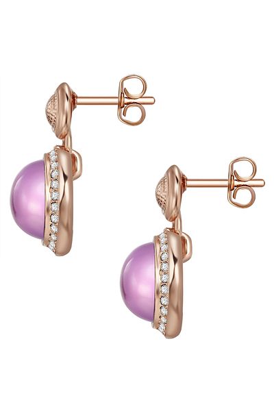 Lulu & Jane Ohrstecker und Kristalle von Swarovski® Ohrstecker aus Kunststoff weiß lila