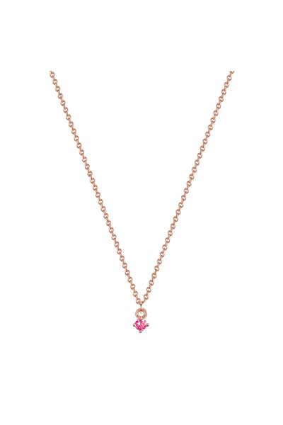 Glanzstücke München Silberhalskette Kette und Anhänger Sterling Silber rosévergoldet Turmalin rosa