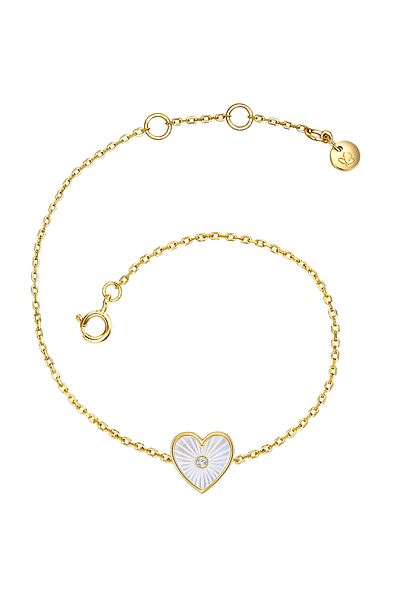 Glanzstücke München Silberarmband Armband Sterling Silber gelbgold Perlmutt Zirkonia weiß