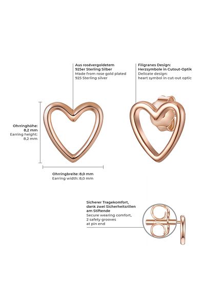 Glanzstücke München Silberohrstecker Ohrstecker Sterling Silber roségold