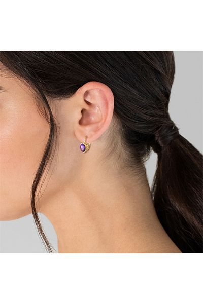 Rafaela Donata Edelsteinohrhänger Ohrhänger Sterling Silber gelbvergoldet Amethyst