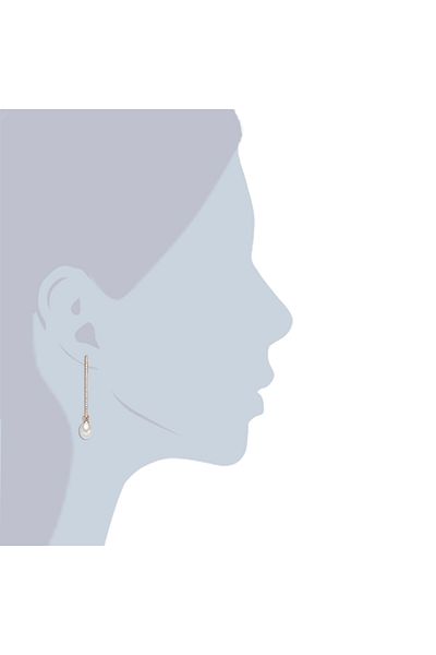 Lulu & Jane Silberohrhänger Ohrhänger Sterling Silber roségold Süßwasser-Zuchtperle weiß Zirkonia weiß