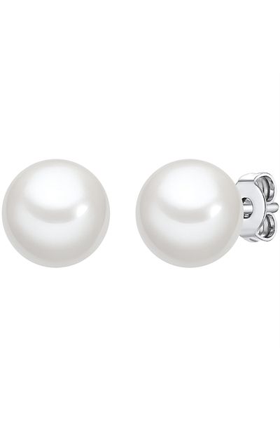 Lulu & Jane Perlenohrstecker Ohrstecker Muschelkernperle weiß
