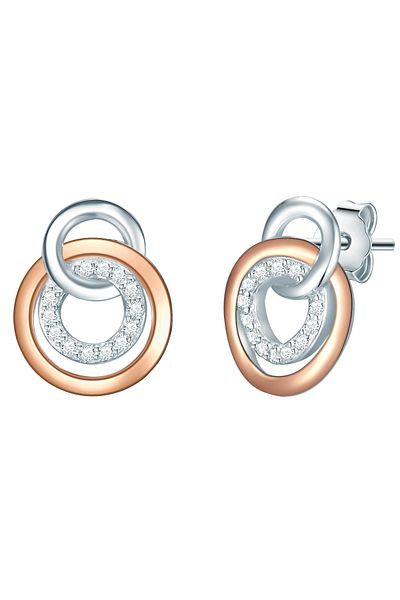 Rafaela Donata Silberohrstecker Ohrstecker Sterling Silber iki renkli Zirkonia weiß
