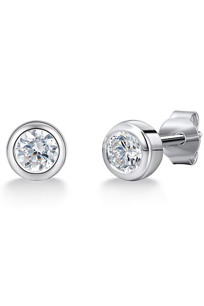 Trilani Silberohrstecker Ohrstecker Sterling Silber Zirkonia weiß
