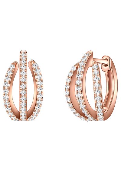 Trilani Silberohrcreolen Creolen Sterling Silber roségold Zirkonia weiß
