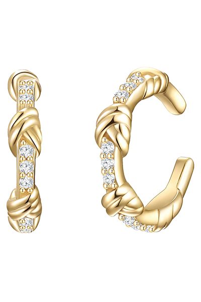 Glanzstücke München Silberohrklemmen Ohrklemmen Sterling Silber gelbgold Zirkonia weiß