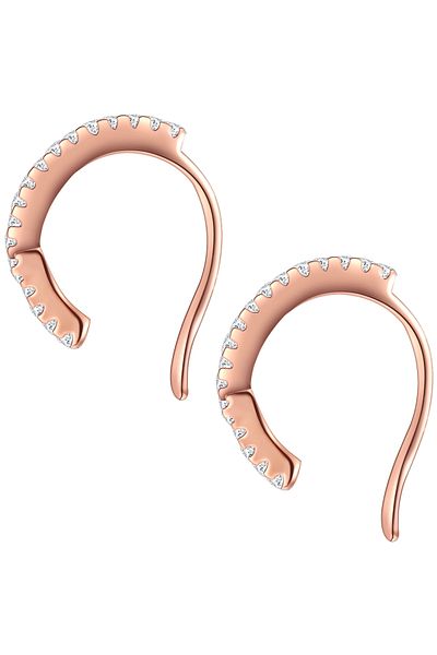 Lulu & Jane Modeschmuckohrklemmen Ohrklemme roségold Zirkonia weiß