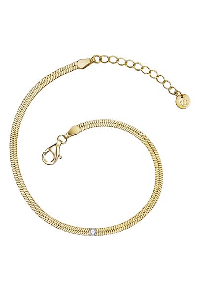 Glanzstücke München Silberarmband Armband Sterling Silber gelbgold Zirkonia weiß