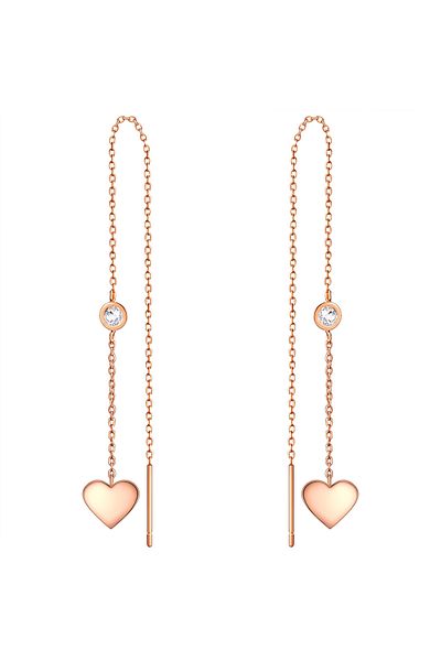 eastside Edelstahlohrhänger Ohrhänger Edelstahl roségold Preciosa weiß