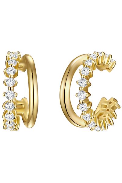 Glanzstücke München Silberohrklemmen Ohrklemmen Sterling Silber gelbgold Zirkonia weiß