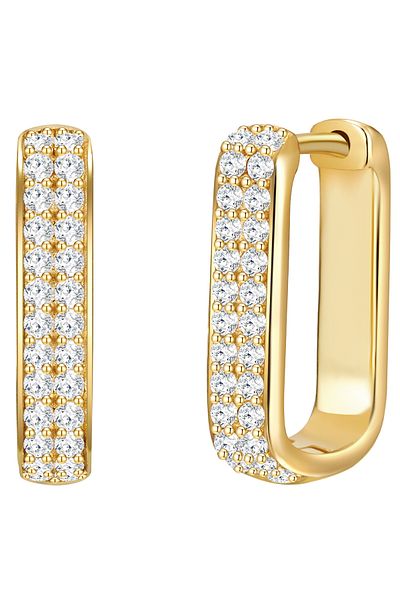 Glanzstücke München Silberohcreolen Creolen Sterling Silber gelbgold Zirkonia weiß