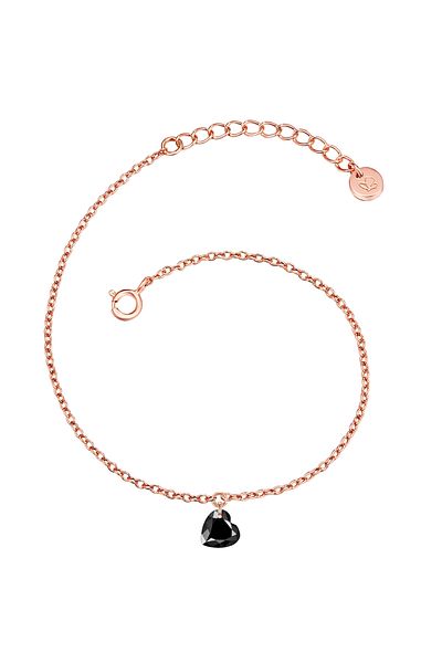 Glanzstücke München Silberarmband Armband Sterling Silber rosévergoldet Spinell schwarz