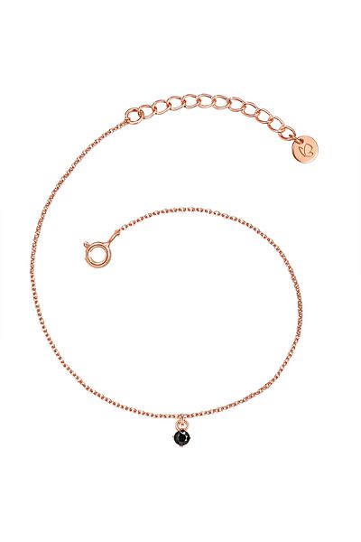 Glanzstücke München Silberarmband Armband Sterling Silber rosévergoldet Spinell schwarz
