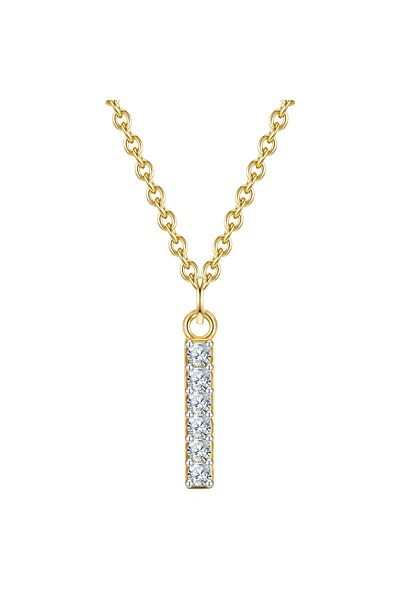 Glanzstücke München Silberhalskette Kette mit Anhänger Sterling Silber gelbgold Zirkonia weiß