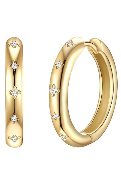 Glanzstücke München Silberohrcreolen Creolen Sterling Silber gelbgold Zirkonia weiß