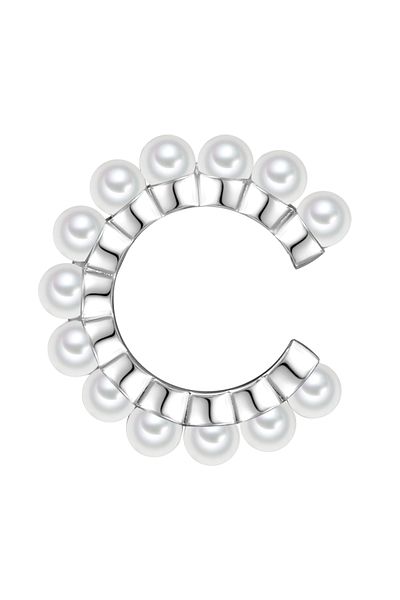 Glanzstücke München Silberohrklemmen Ohrklemme Sterling Silber Muschelkernperle weiß