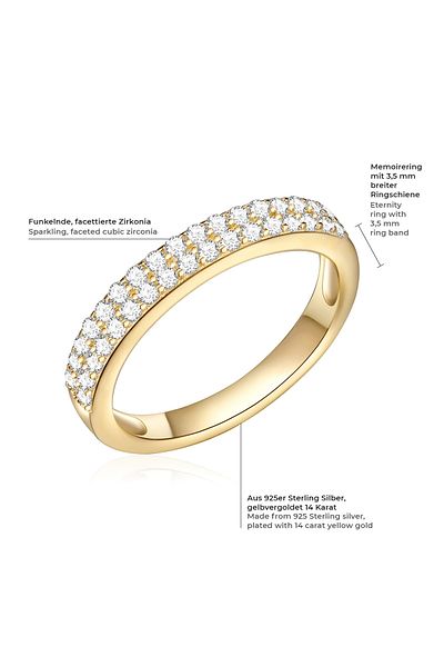 Rafaela Donata Silberring Ring Sterling Silber gelbgold Zirkonia weiß