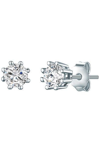 Lulu & Jane Silberohrstecker Ohrstecker Sterling Silber Zirkonia weiß