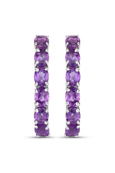 Rafaela Donata Edelsteincreolen Creolen Sterling Silber Amethyst