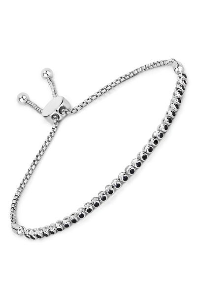 Rafaela Donata Edelsteinarmband Armband Sterling Silber Spinell schwarz