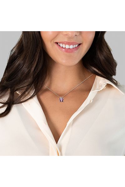 Rafaela Donata Edelsteinkette Kette mit Anhänger Sterling Silber Rubin