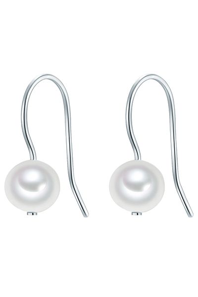 Valero Pearls Silberohrhänger Ohrhänger Sterling Silber Süßwasser-Zuchtperle weiß