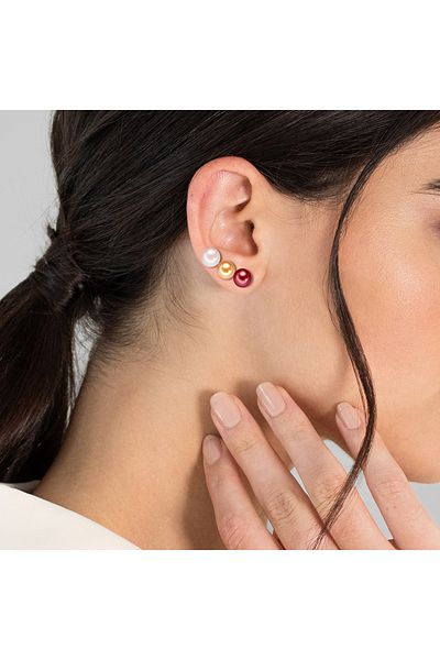 Valero Pearls Perlenohrstecker 3'lü Set Ohrstecker Sterling Silber Süßwasser-Zuchtperle çok renkli