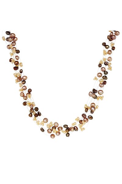Valero Pearls Perlenhalskette Kette Sterling Silber Süßwasser-Zuchtperle multicolor