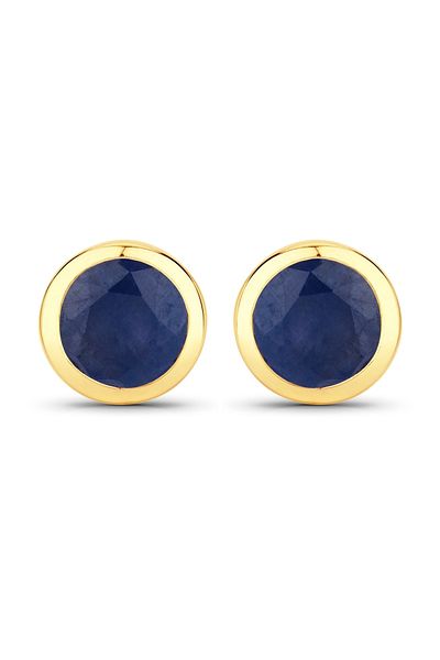 Rafaela Donata Edelsteinohrstecker Ohrstecker Sterling Silber gelbvergoldet Saphir blau