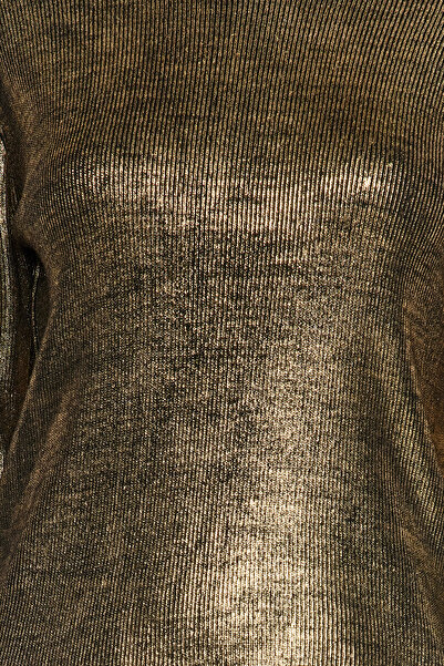 Trendyol Collection Pulover din tricotaje imprimate folie de bază auriu TWOAW24KZ01086