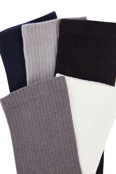 Trendyol Collection 5 csomag többszínű, egyszerű textúrájú egyetemi zokni - TMNAW24CO00026