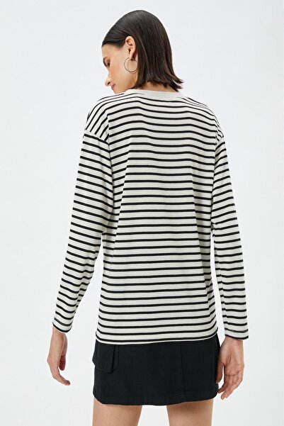 Koton Dámské bílé pruhované tričko