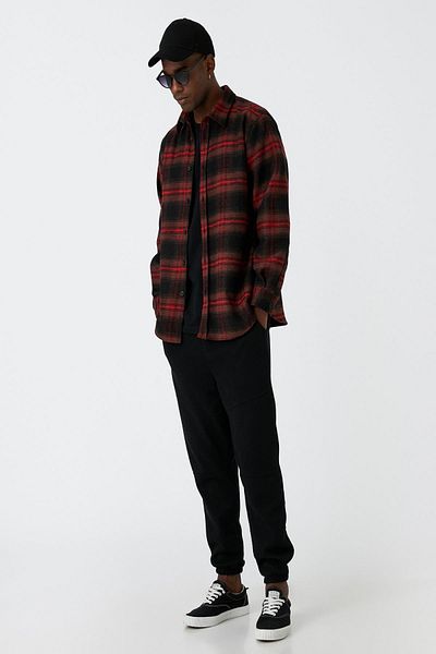 Koton Men's Red Plaid Shirt