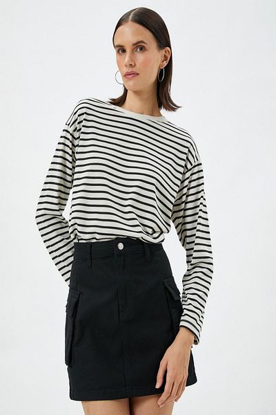 Koton Γυναικείο T-Shirt Λευκό ριγέ