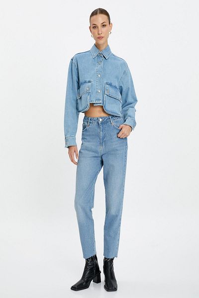 Koton Mittlere Indigo-Jeans für Damen