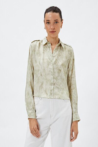 Koton Γυναικείο πουκάμισο με πράσινο σχέδιο