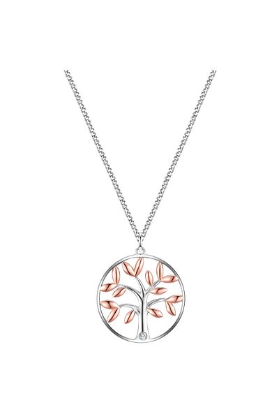 Glanzstücke München Silberhalskette Kette mit Anhänger Sterling Silber bicolor Lab Grown Diamond weiß