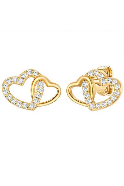 Rafaela Donata Silberohrstecker Ohrstecker Sterling Silber gelbgold Zirkonia weiß