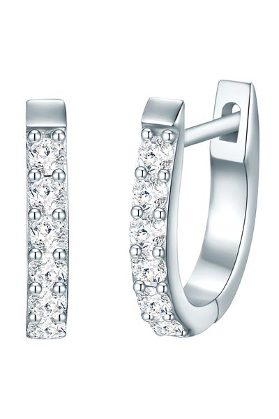 Trilani Silberohcreolen Creolen Sterling Silber Zirkonia weiß