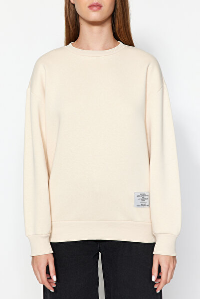 Trendyol Collection Open Stone Label Detailní Regular Crew Neck Pletená mikina TWOAW24SW00289