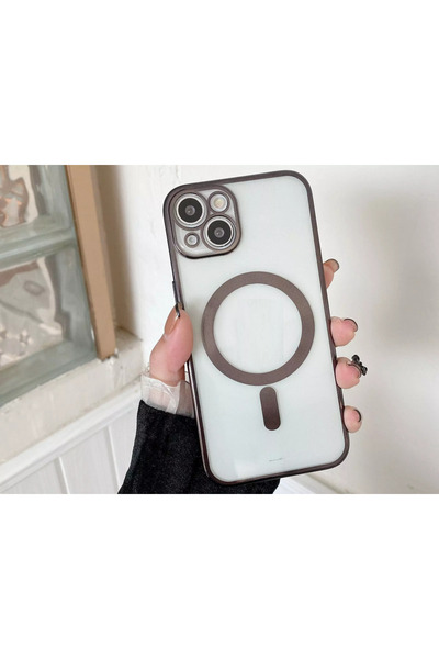 UnDePlus Apple Iphone 14 Kılıf Magsafe Kamera Lensli Korumalı Şeffaf Silikon ...